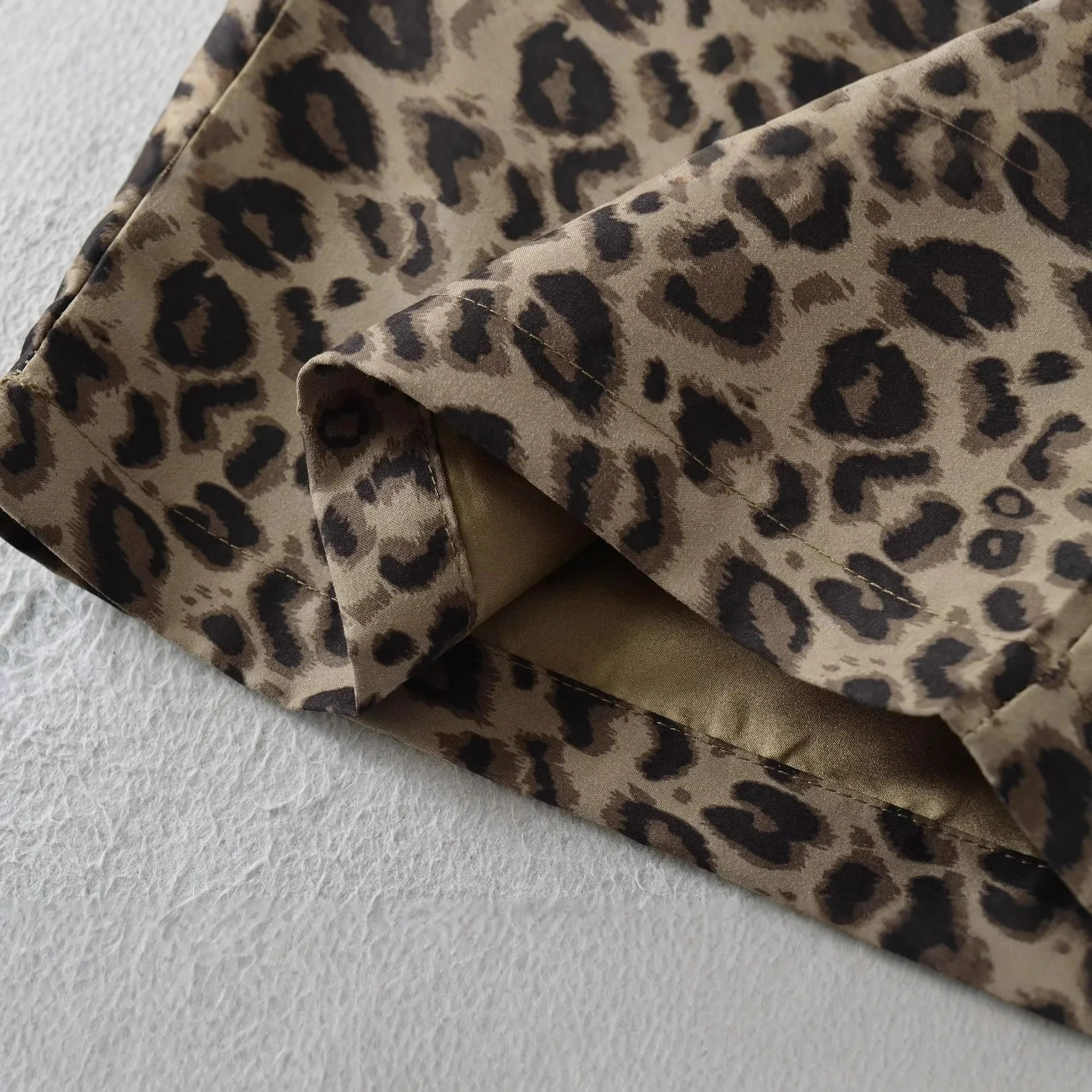 رغبة نقية نمط ليوبارد طباعة سراويل تقليدية كتلة اللون فضفاض بنطال ذو قصة أرجل واسعة الخريف الشتاء جديد تنوعا التخسيس مستقيم PK48 #4