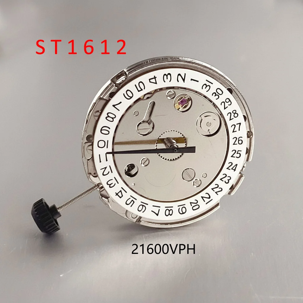 21600VPH عالية الدقة نورس البحر ST1612 حركة ساعة ميكانيكية أوتوماتيكية مع عجلة التاريخ 21 جواهر أجزاء ساعة عالية الجودة #1