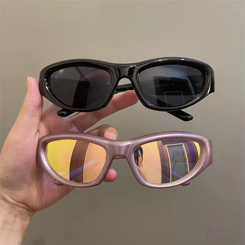 Y2k Punk Sports Sunglasses for Women Men Fashion Mirror Sun Glasses Shades UV400 Driving Outdoor Street Photo Goggle Eyewear image 4