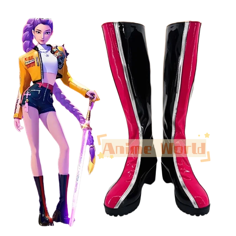 Niños adultos niños niñas niños Kpop HUNTR/X Rumi Cosplay botas zapatos botas mujeres niñas fiesta de Halloween juego de rol