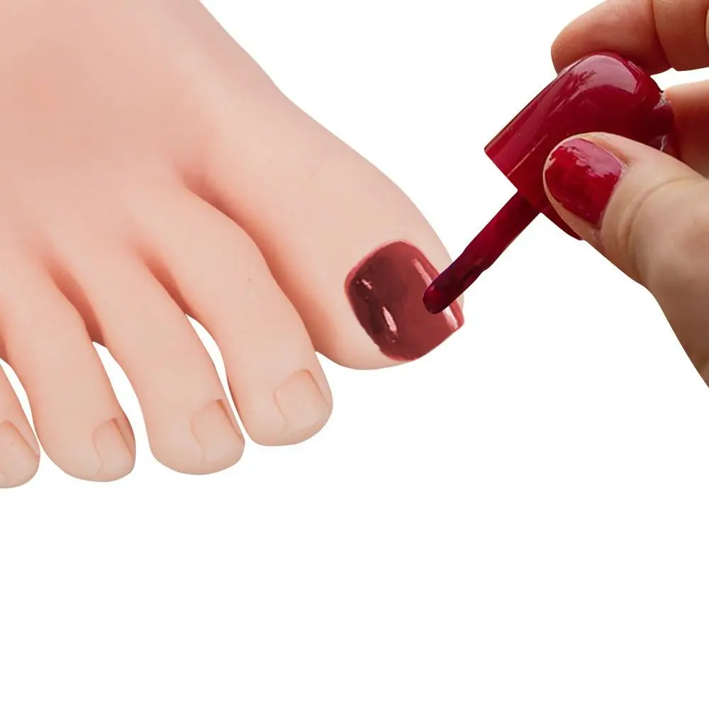 Soft Silicone Practice Foot Half Foot Realistic Pedicure Practice Model Artificial Feet Reusable Fake Foot Molds Nail Art Salon
