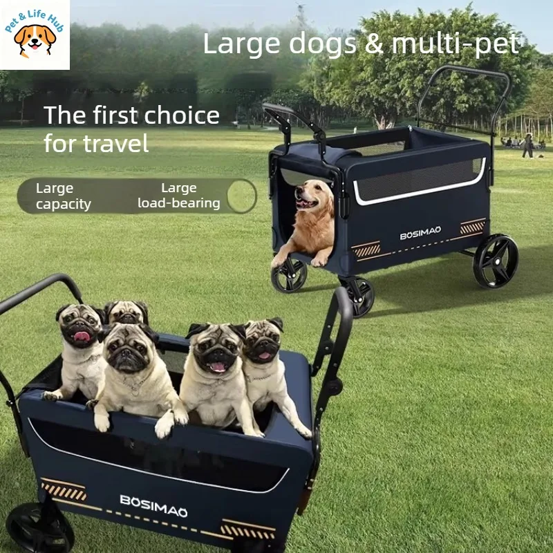 BOSIMAOペット用ベビーカー 大型犬用旅行用ポータブル折りたたみ式
