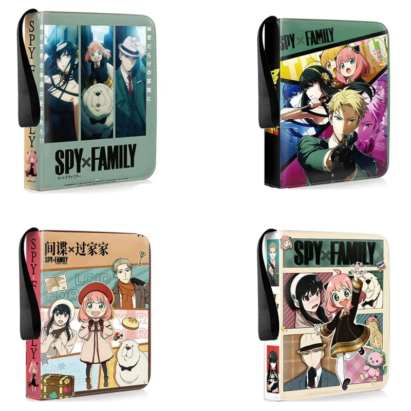 400/900pcs SPYxFAMILY Card collect  Album Book Folder 4/9 Card Slots Collections Zipper Double Pocket Zipper Card Binder Holder
