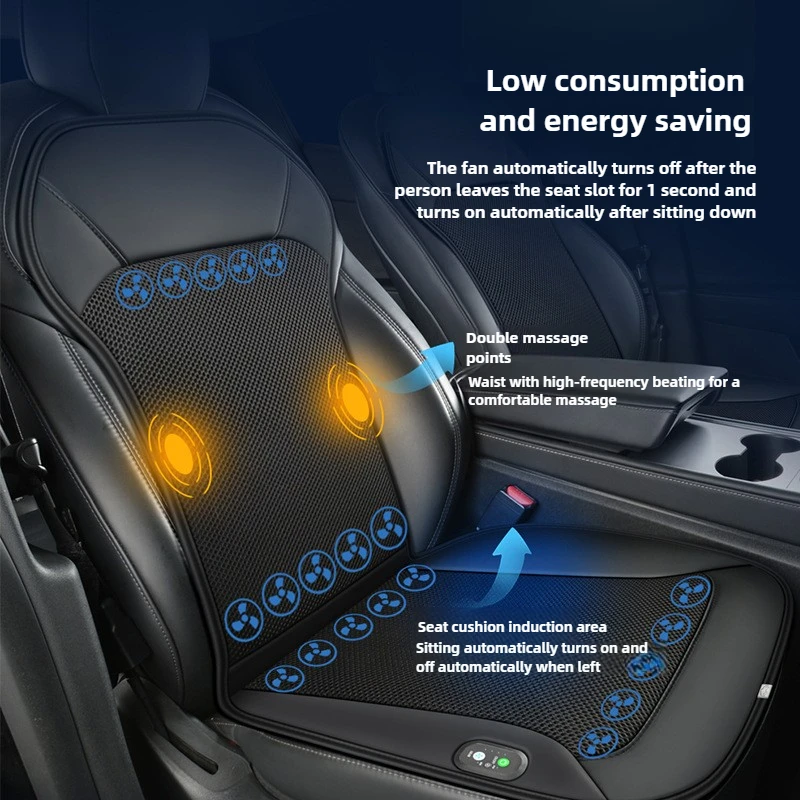 

​​Premium 24fan Adjustable Car Seat Cooler with Ventilation Massage One-Key Start Stop Summer Ice Silk Cooling Cars​​ Cushion