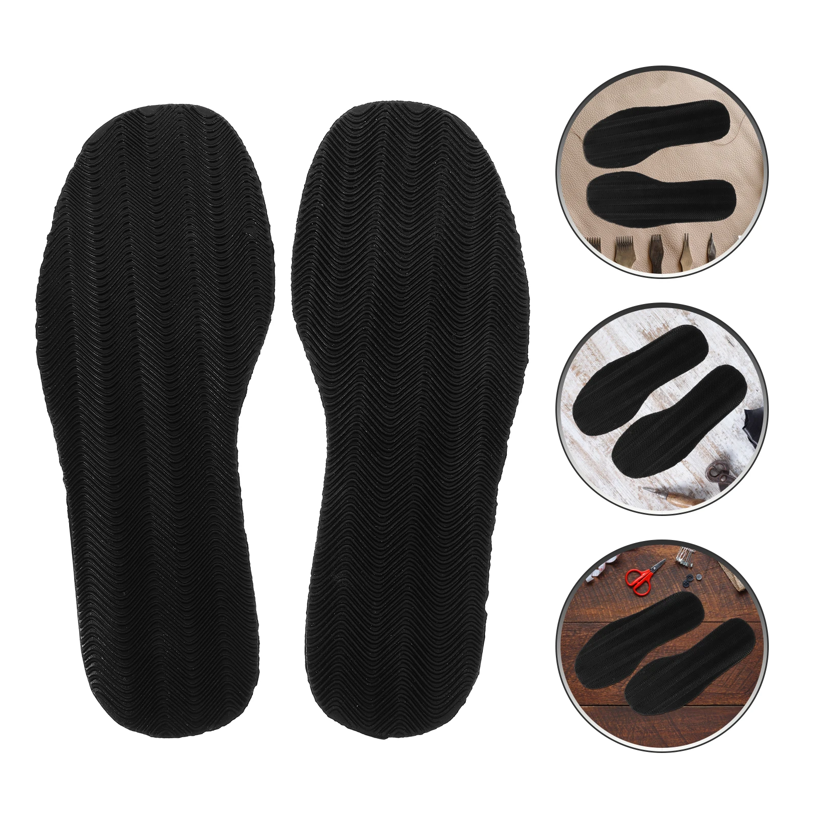 

2 Pairs Black Thin Non Slip Silent Rubber Soles Replacement Pads Shoe Repair Patch Sneaker Boot Cushion Anti