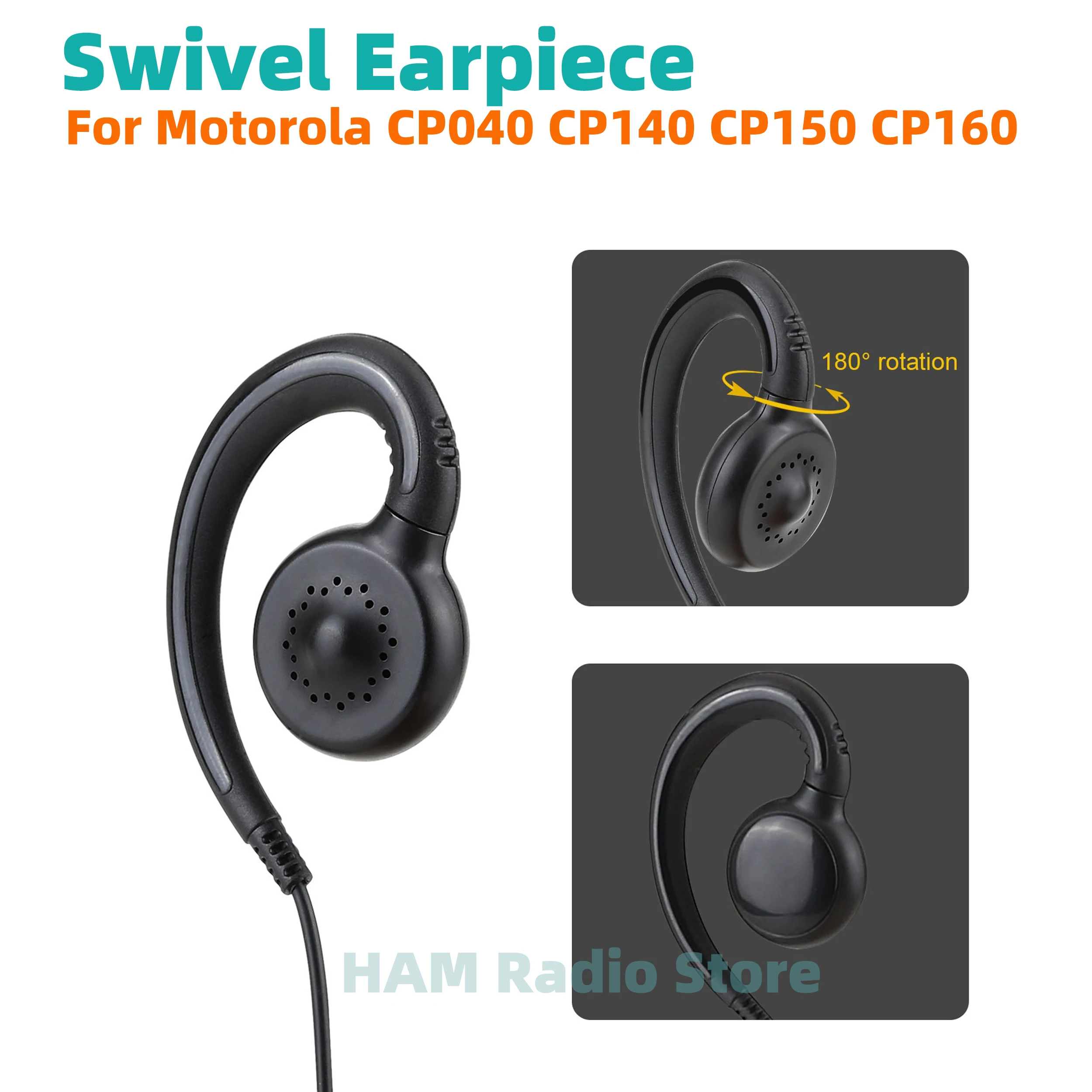 

Swivel Earpiece Mic PTT Headset For Motorola R2 DP1400 EP450 GP88S CP88 CP040 CP140 CP180 GP300 GP68 PR400 P080 Radio Walkie