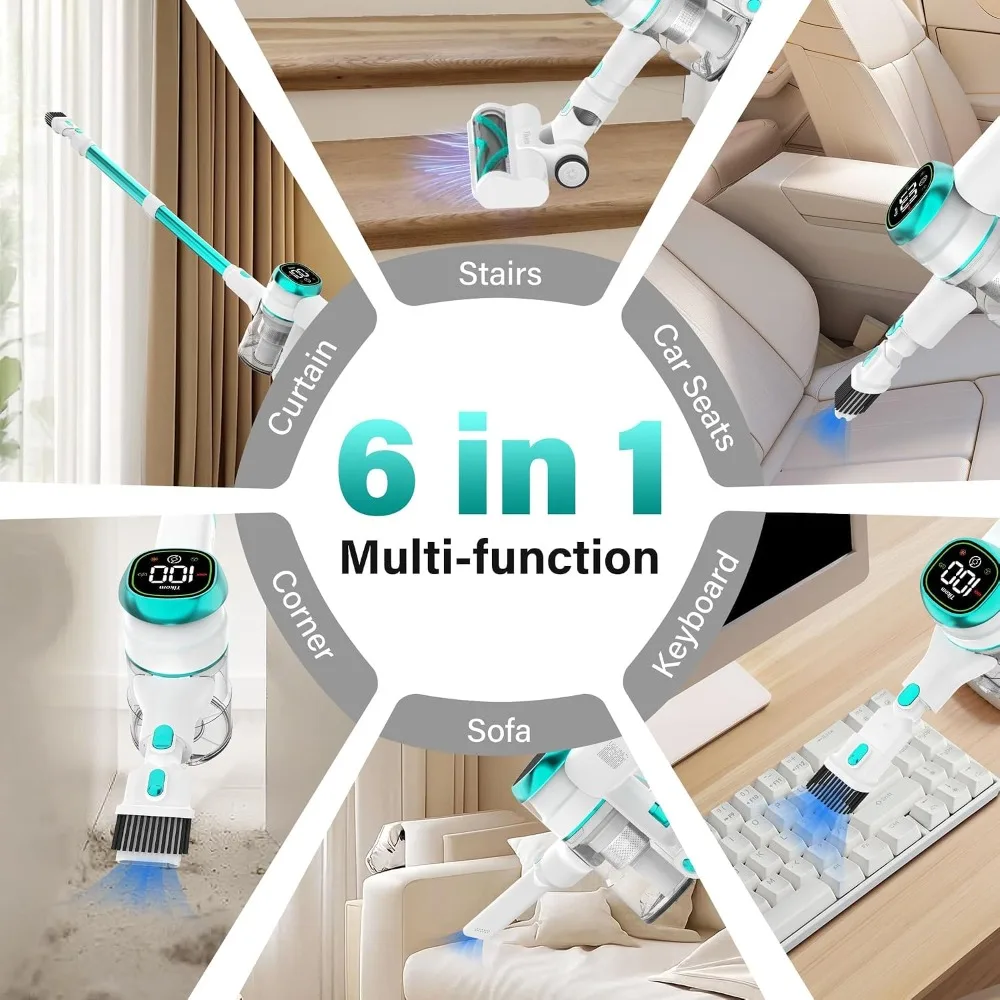 450W 40KPa Cordless Vacuum with LED Touch Screen, Wall Dock, Anti-Tangle, Lightweight for Pet Hair & Hard Floor view 5