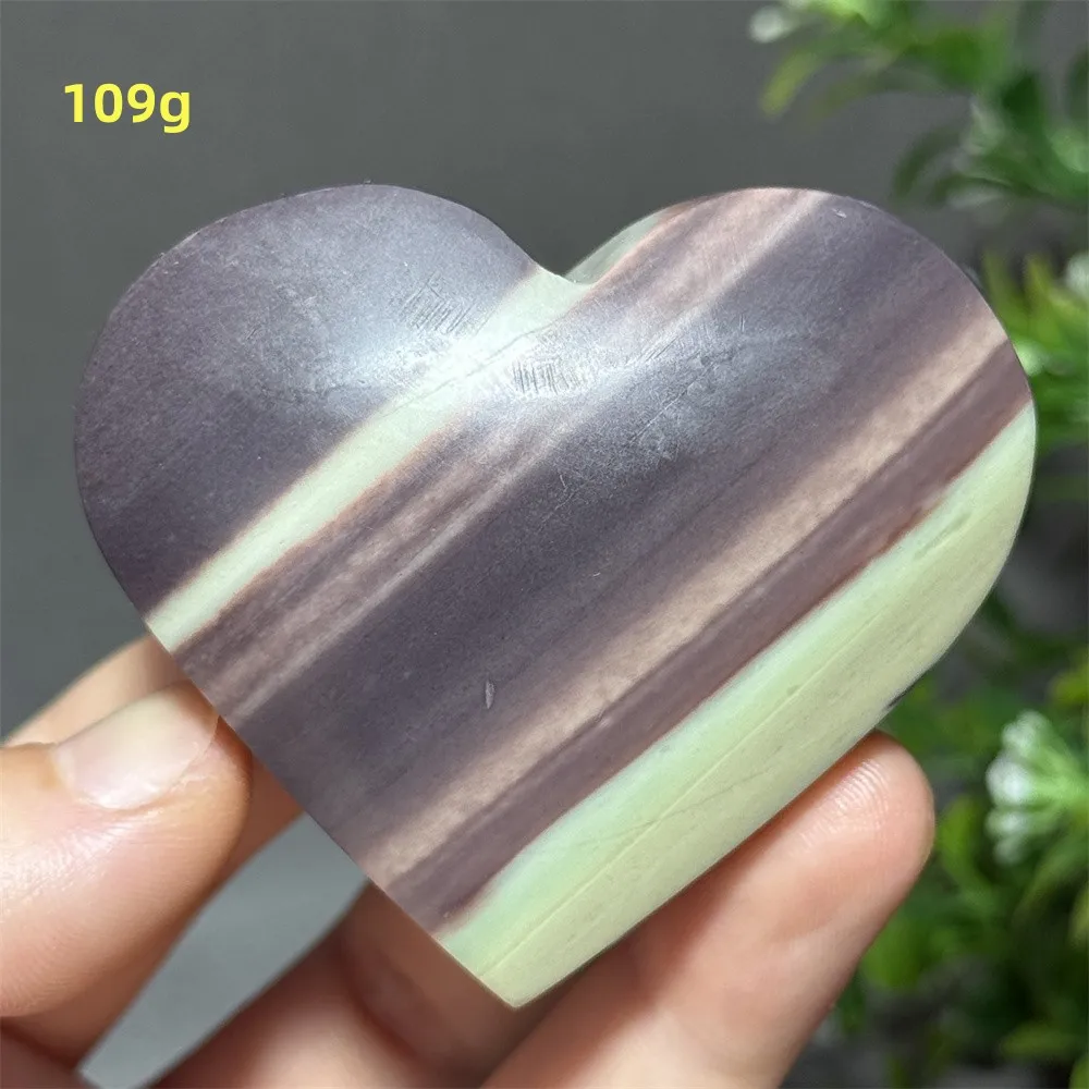 Natural Purple robe Jade Heart-Shaped Mineral Stone Polishing Process Healing Meditation Energy Collection Home Decoration Gift
