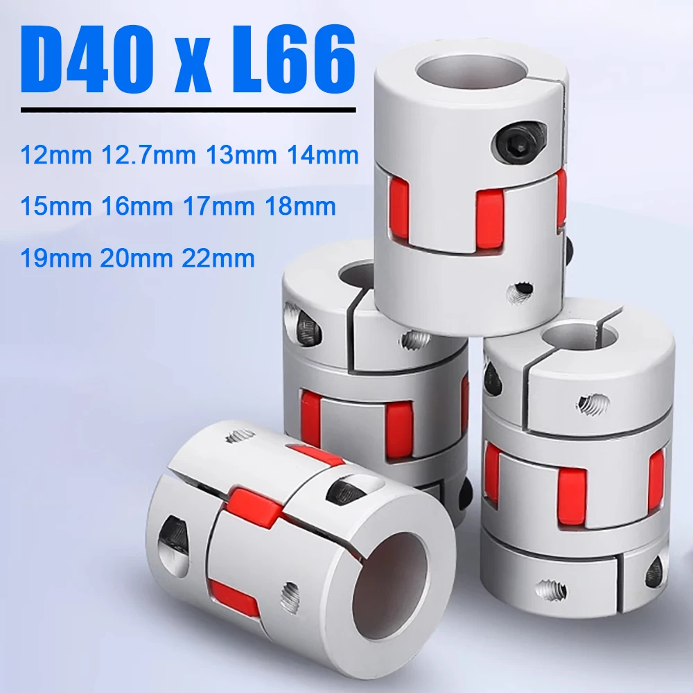 D40 X L66 Jaw Shaft Coupler Spider Flexible Motor Aluminium Plum Flexible Coupling Encoder Connector Bore 12 13 14 15 16 to 22mm