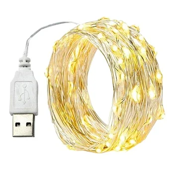 1/3/5/10M Waterproof USB LED Lights String Copper Wire Fairy Garland Light Lamp Christmas Wedding Party Holiday Lighting Wreath