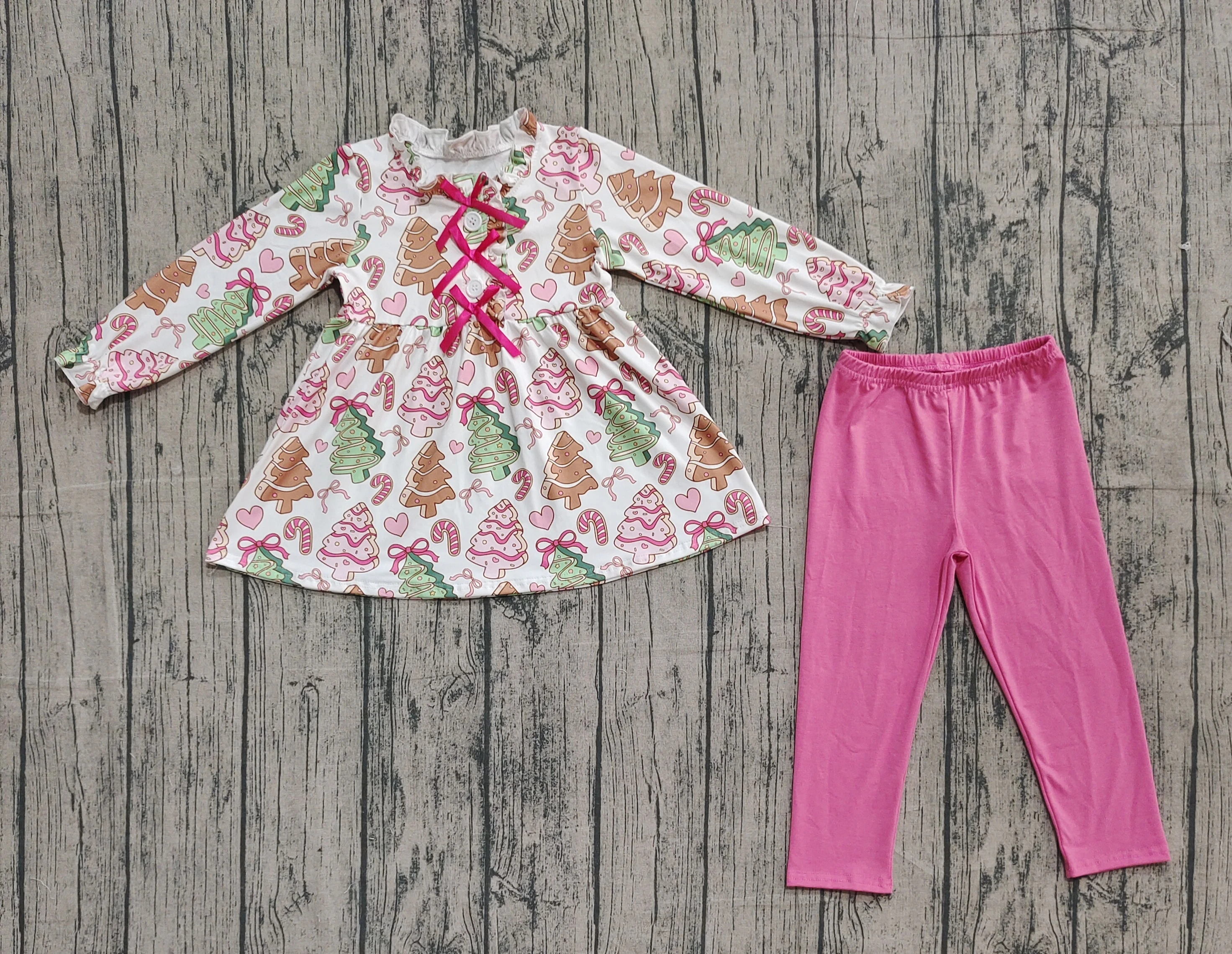 

Z929-03 GLP2629 Kids Girls Outfit Long Sleeve Top With Pants Set Children Christmas Clothes