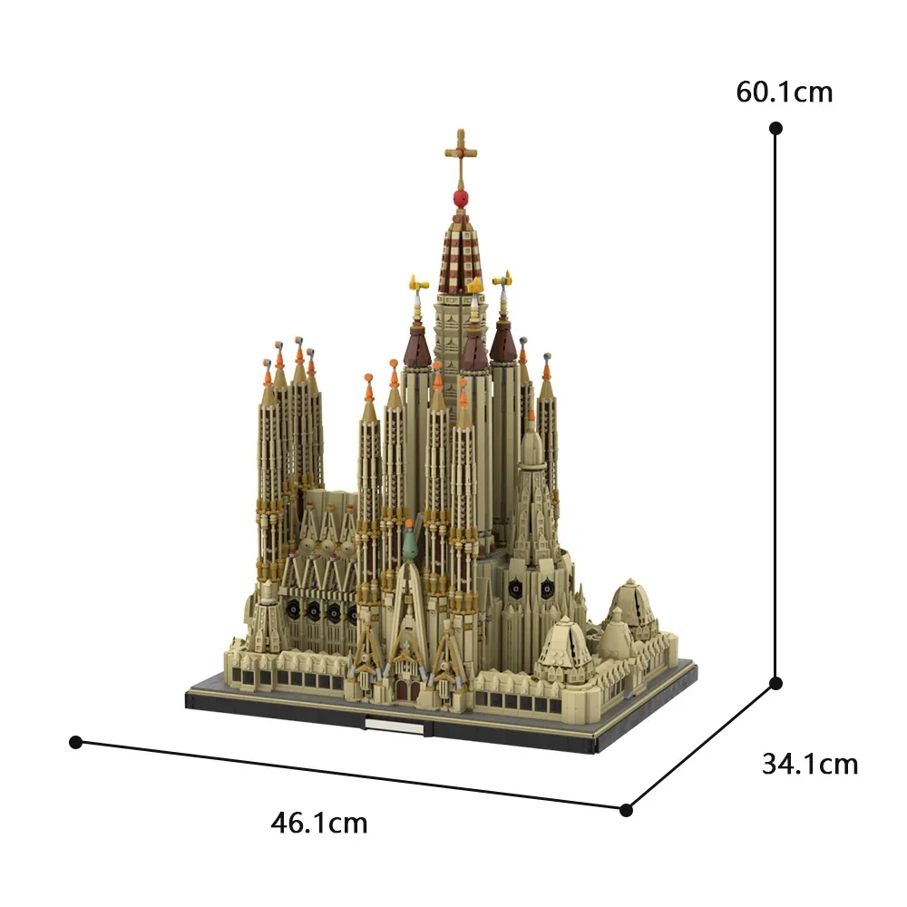 MOC Spagnolo Sagrada Familia Chiesa Building Blocks Set Casa Palazzo Residenza Castello Mattoni Giocattoli fai da te Bambini Compleanno Regali per bambini