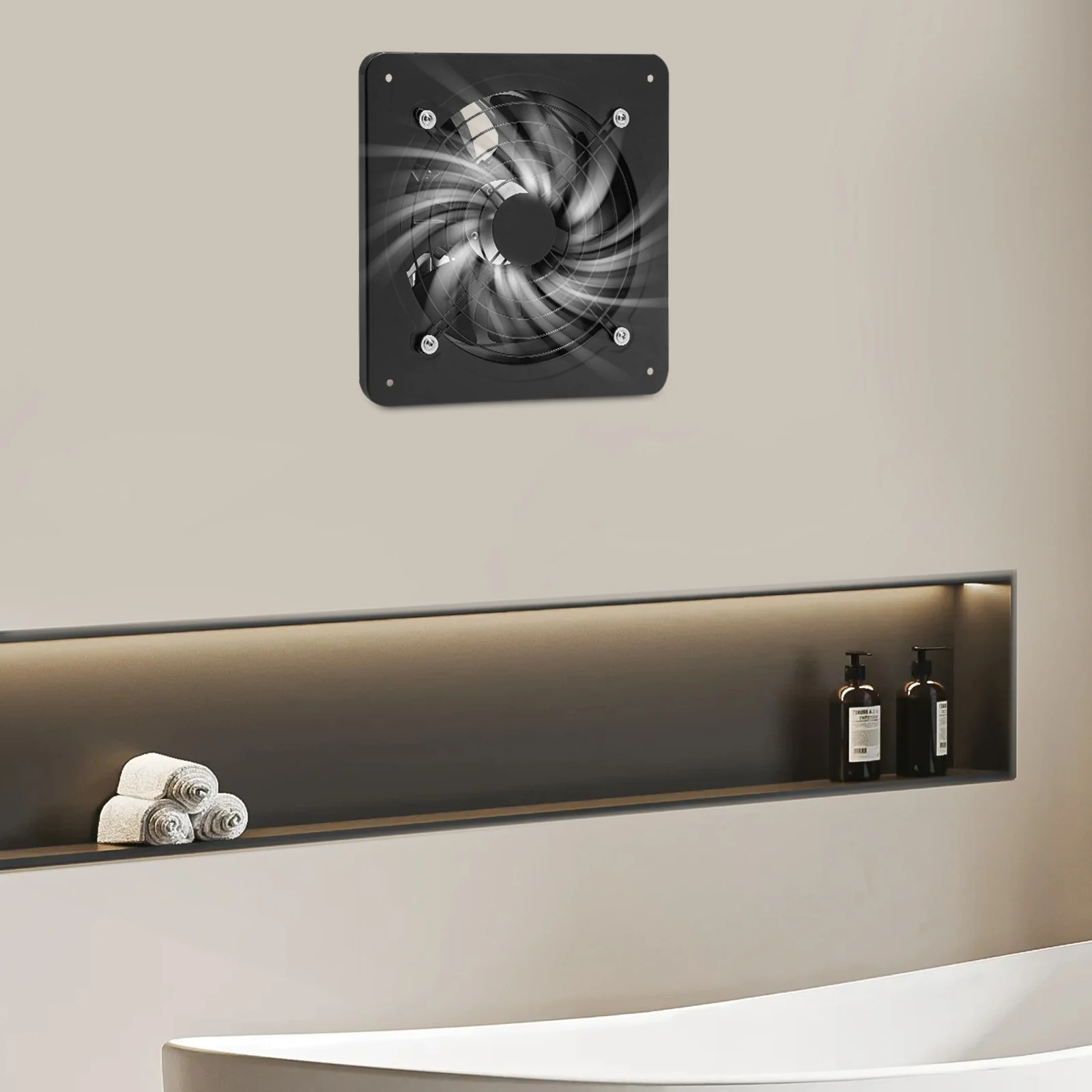 

Вытяжной вентилятор 100 Вт, черный настенный вытяжной вентилятор, 2600 об/мин, вентилятор для кухни, квартир, ресторанов