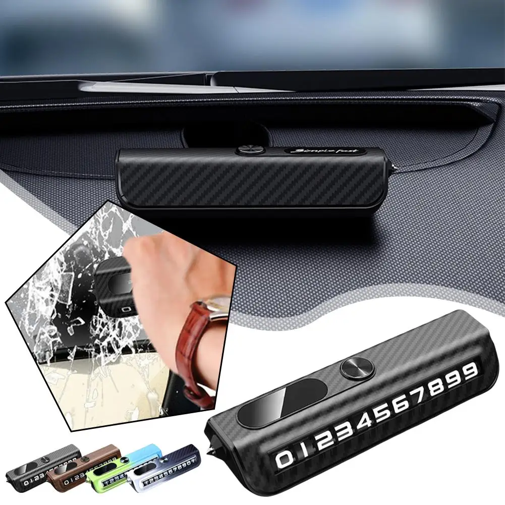 

Car Temporary Parking Card Phone Number Plate Roller Plate Plate License Accessories Moving Interior Adjustment Phone Auto E7K1