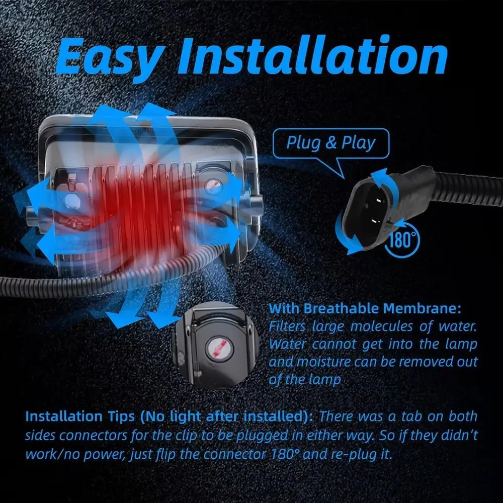 مصابيح ضباب LED بيضاء مطورة 6000K لسيارة Ford F150/F250/F350 2015-2020، مجموعة استبدال التوصيل والتشغيل، عبوتان #5