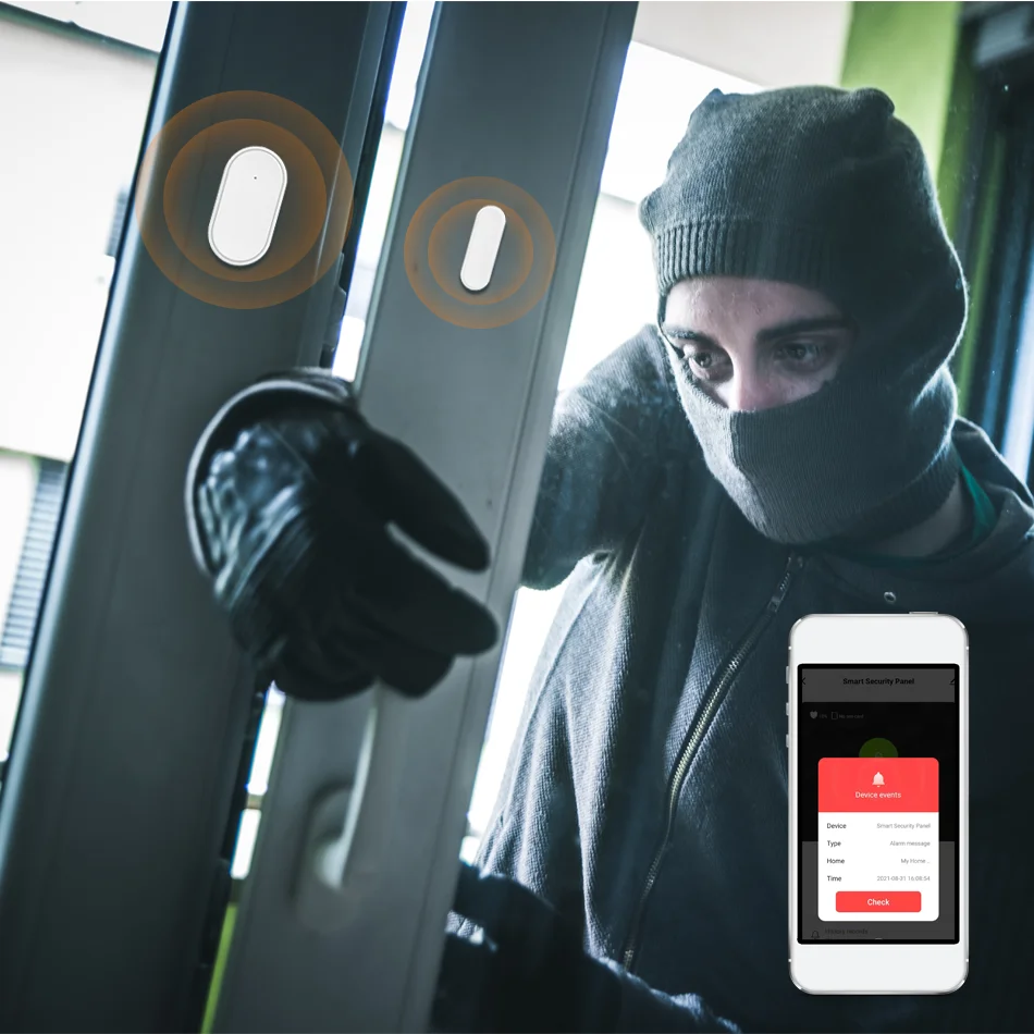 Staniot Wireless WIFI Security Alarm System Google Assistant Home Burglar LCD Touch Compatible Alexa and Tuya Smart Life APP