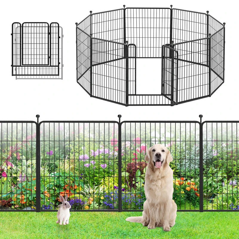 

Декоративные металлические изделия для сада ограждение, панели ограждения для сада с воротами, наружный Ландшафтный барьер для животных, ограждение для собак, ручки для собак