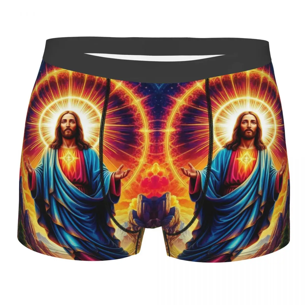 

Крутые боксеры с мифологией Иисуса на заказ, шорты, мужские трусы, удобные трусы, нижнее белье