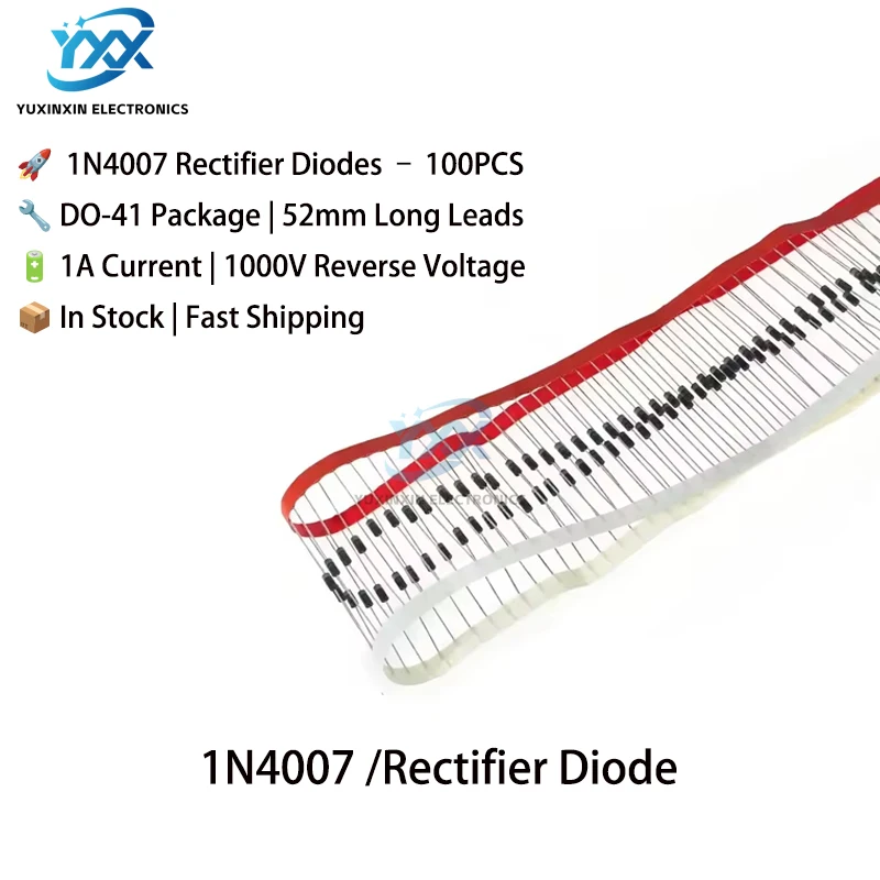 100PCS 1N4007 DO-41…