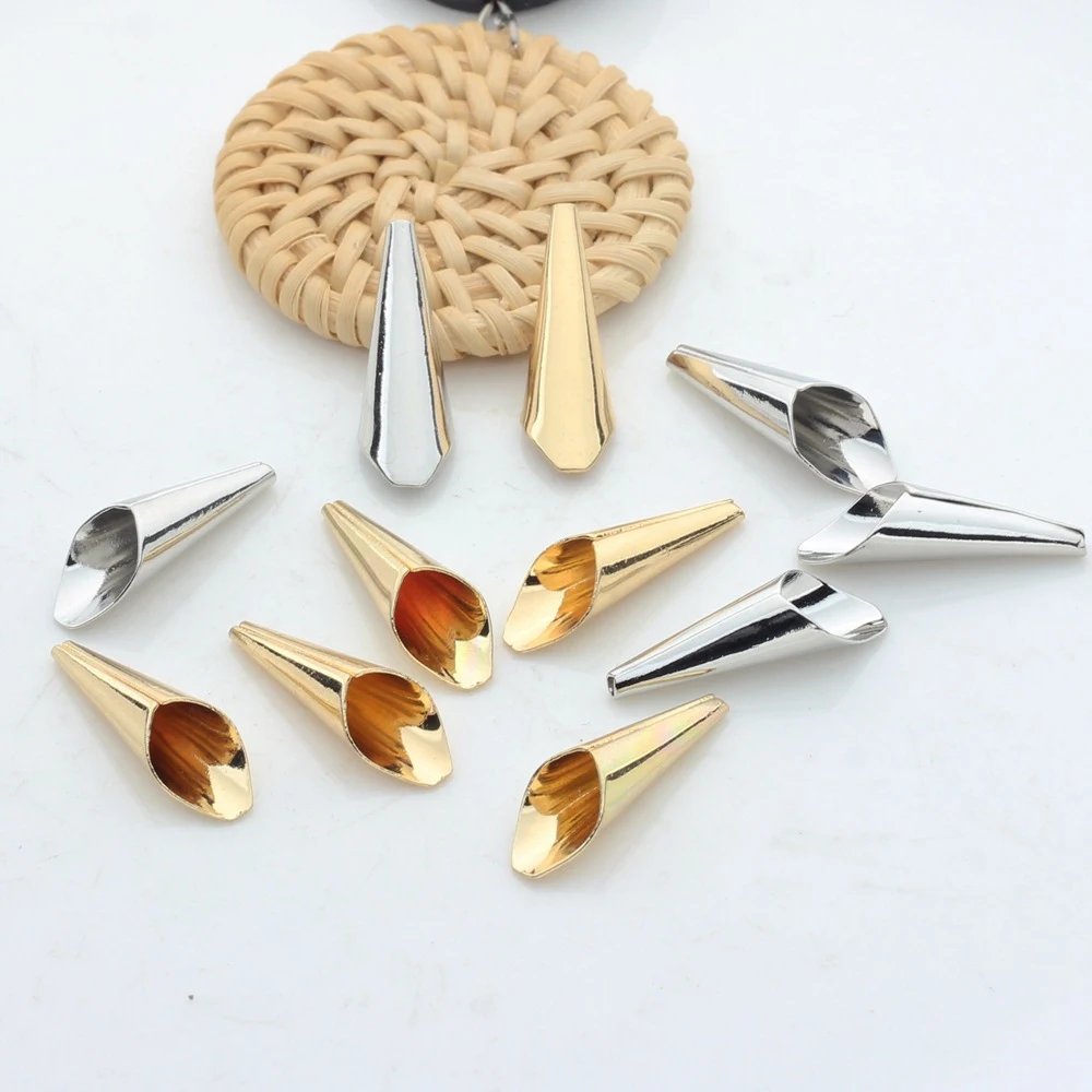 10pcs Simple Hollow Out Horn Shape Charms Pendant Jewelry Making Accessories Handmade DIY Beading Bracelet Necklace Ornament