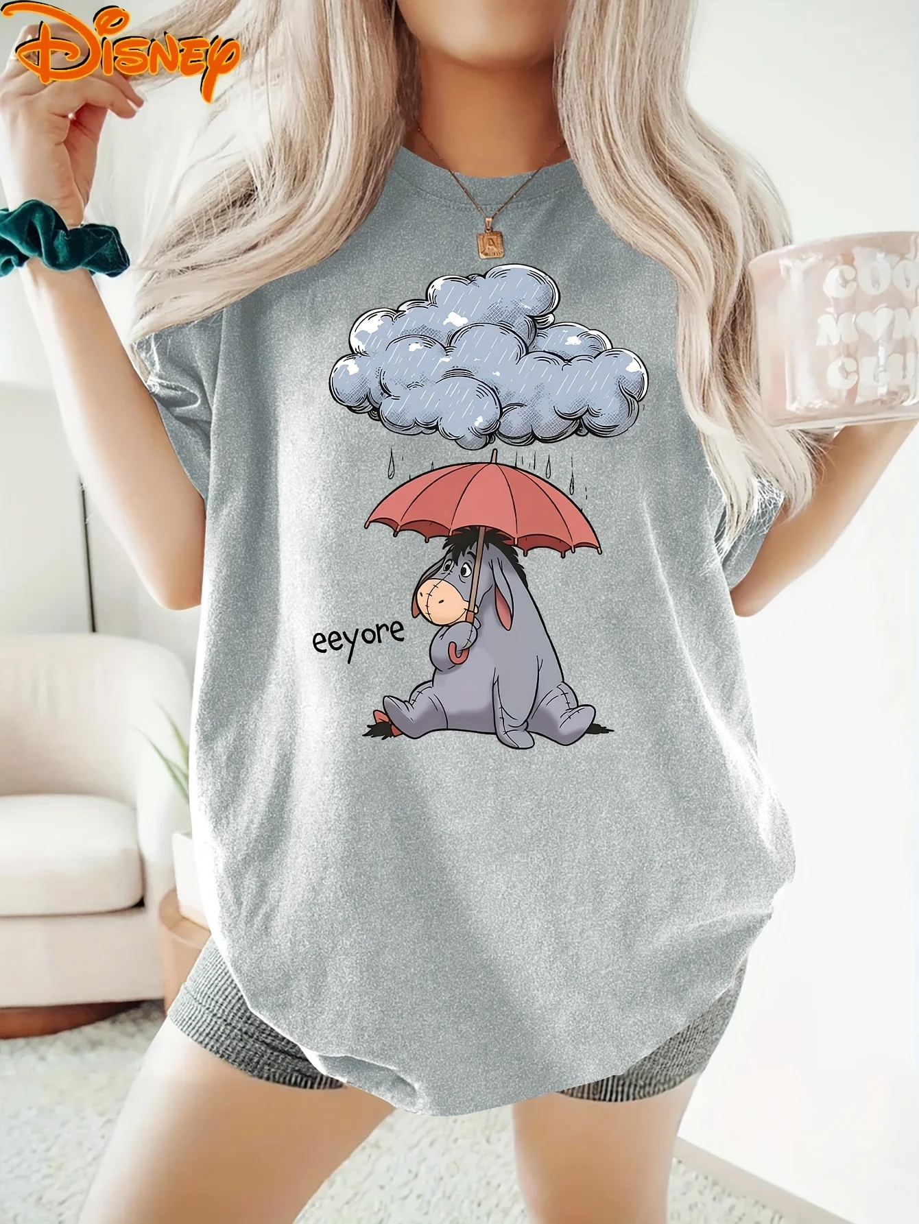 مينيسو ديزني ويني ذا بوه ايور تي شيرت خمر المرأة الرجال المحملة للجنسين قصيرة الأكمام المعتاد زوجين عادية ملابس الشارع الشهير #3