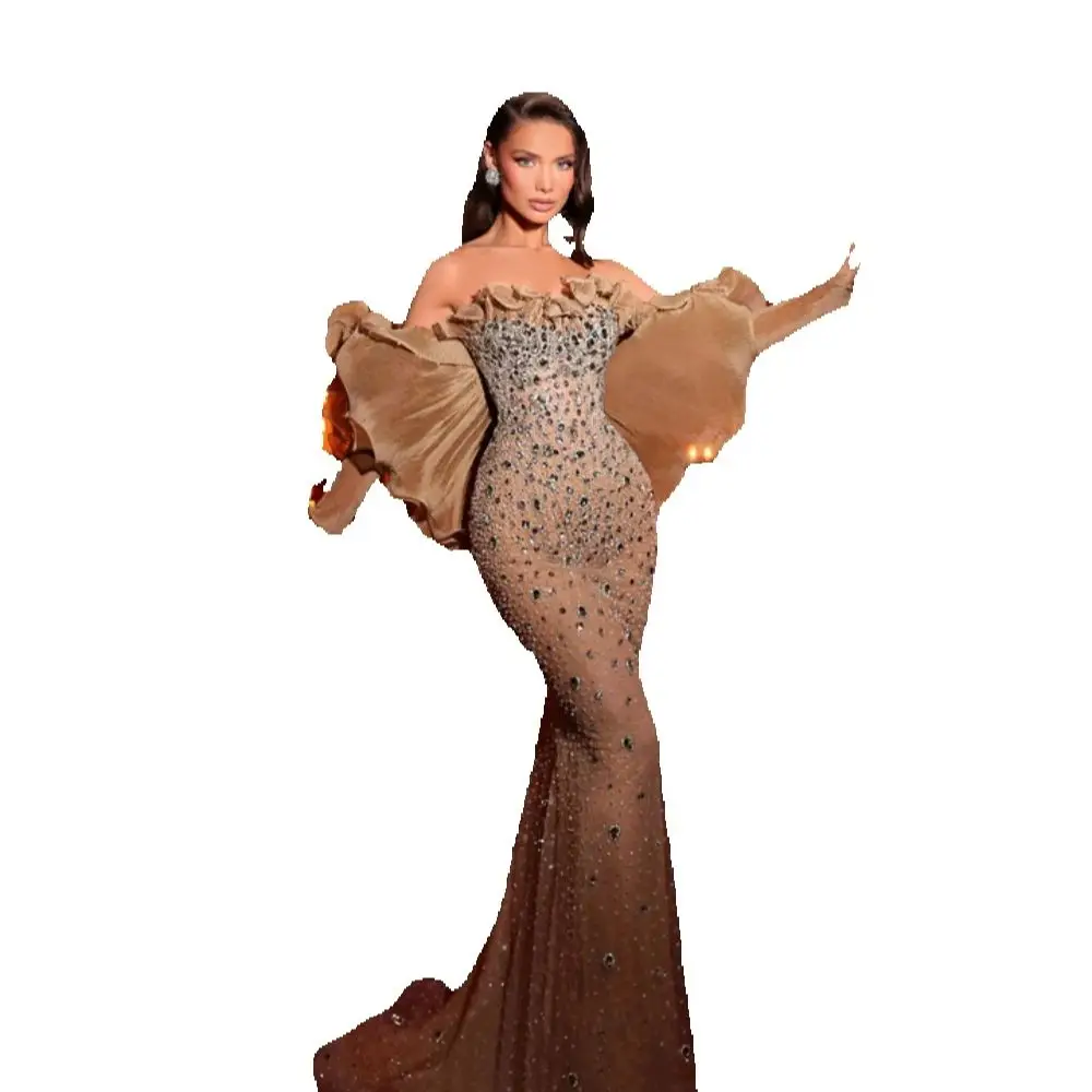 Luxurious Sweetheart Prom Dress 2025 Formal Off-Shoulder Evening Dress Charming Sleeveless Sequined Floor-Length Gown Customized