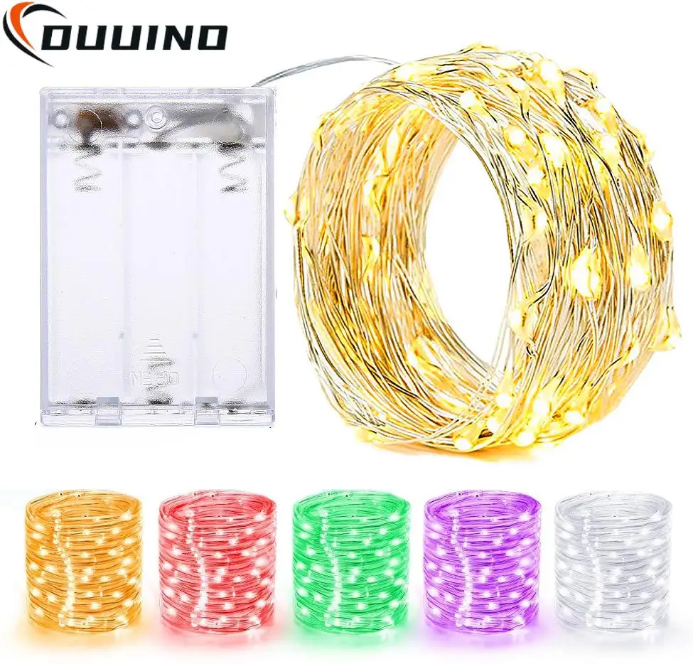 2/5/10M LED Copper Wire Fairy Lights Battery Powered Led String Lights Party Wedding Indoor Christmas Decoration Garland Lights