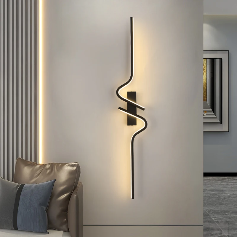 Applique Murale LED Moderne à Rayures pour Salon, TV, Canapé, Arrière-Plan, Minimaliste, Chambre à Coucher, oral et