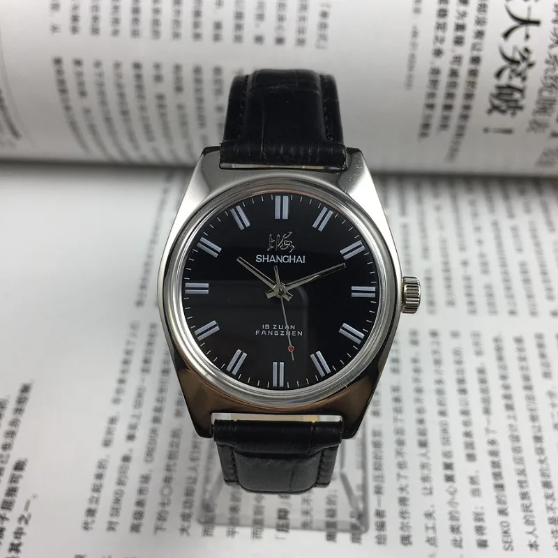 7120 All-steel Strip Black Surface Manual Winding Mechanical Watch Diameter 36mm Strap Optional 1