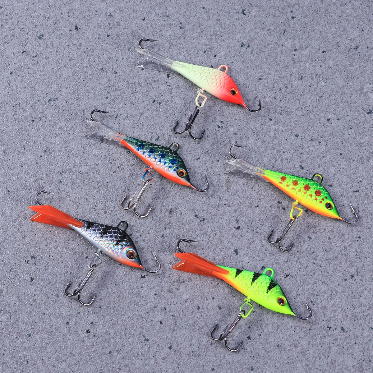 

5pc Metal Fishing Lures Spinners Swivels Durable Artificial Bait for Bass Pike Aspius Yellow Perch Black Bass High Simulation