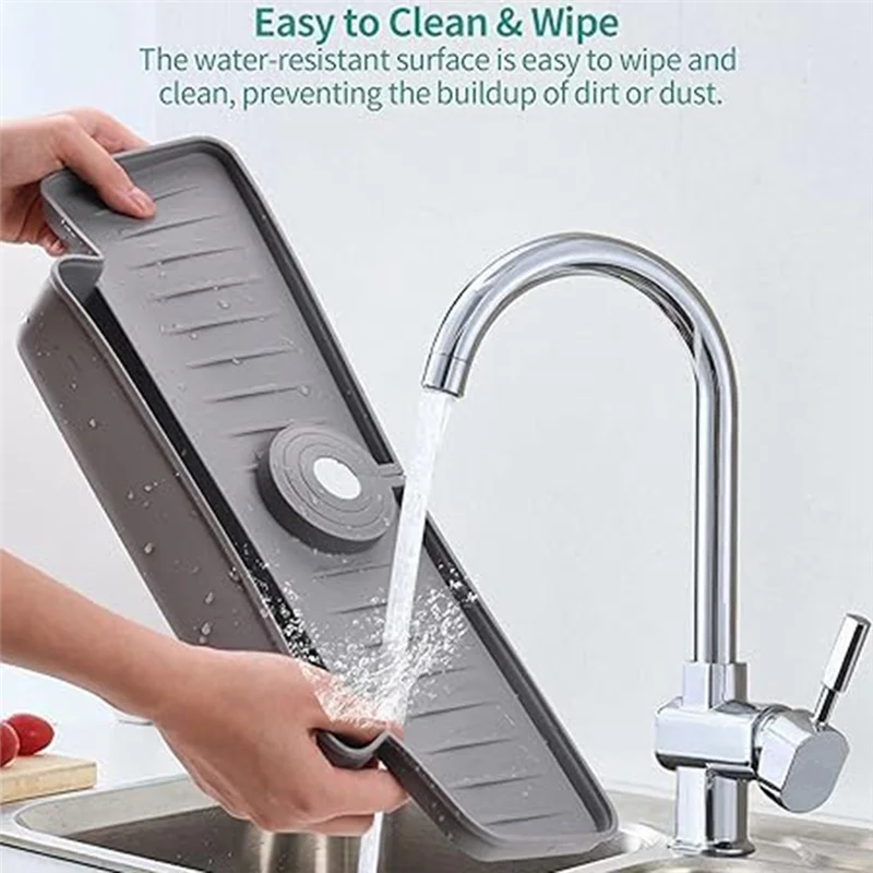 حوض المطبخ الجيد سبلاش الحرس ترقية صنبور المياه الماسك صينية بالوعة الإسفنج حامل رمادي #3