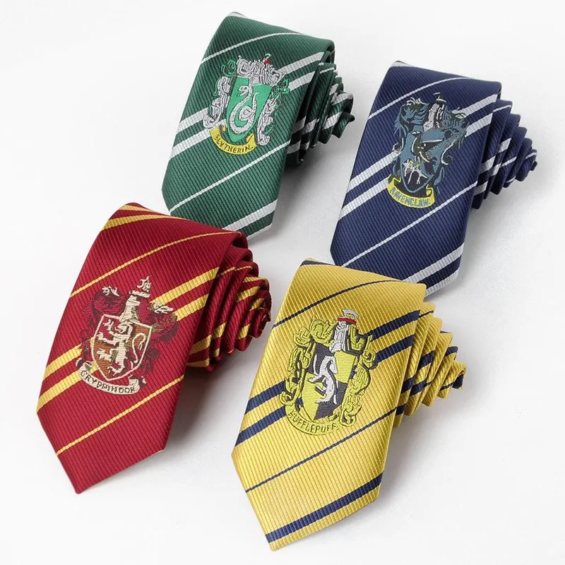 

Magic School Cosplay Ties - Gryffindor/Slytherin House Theme Ties, College Style Student Necktie for Halloween Party Cosplay