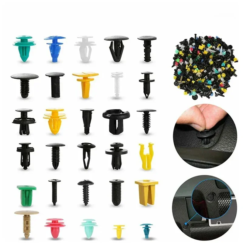 Clips de sujeción para coche, tornillos de parachoques, decoración Interior, mezcla aleatoria de plástico Universal, 100/50 piezas