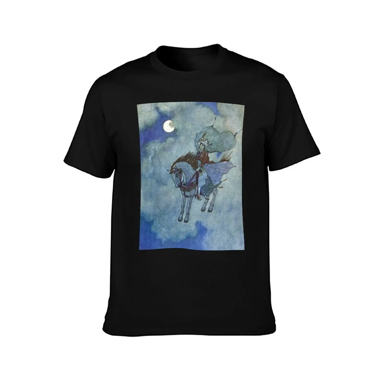 “The Magic Horse” by Edmund Dulac T-Shirt Summer Casual Cotton Tee, Unisex Men Women