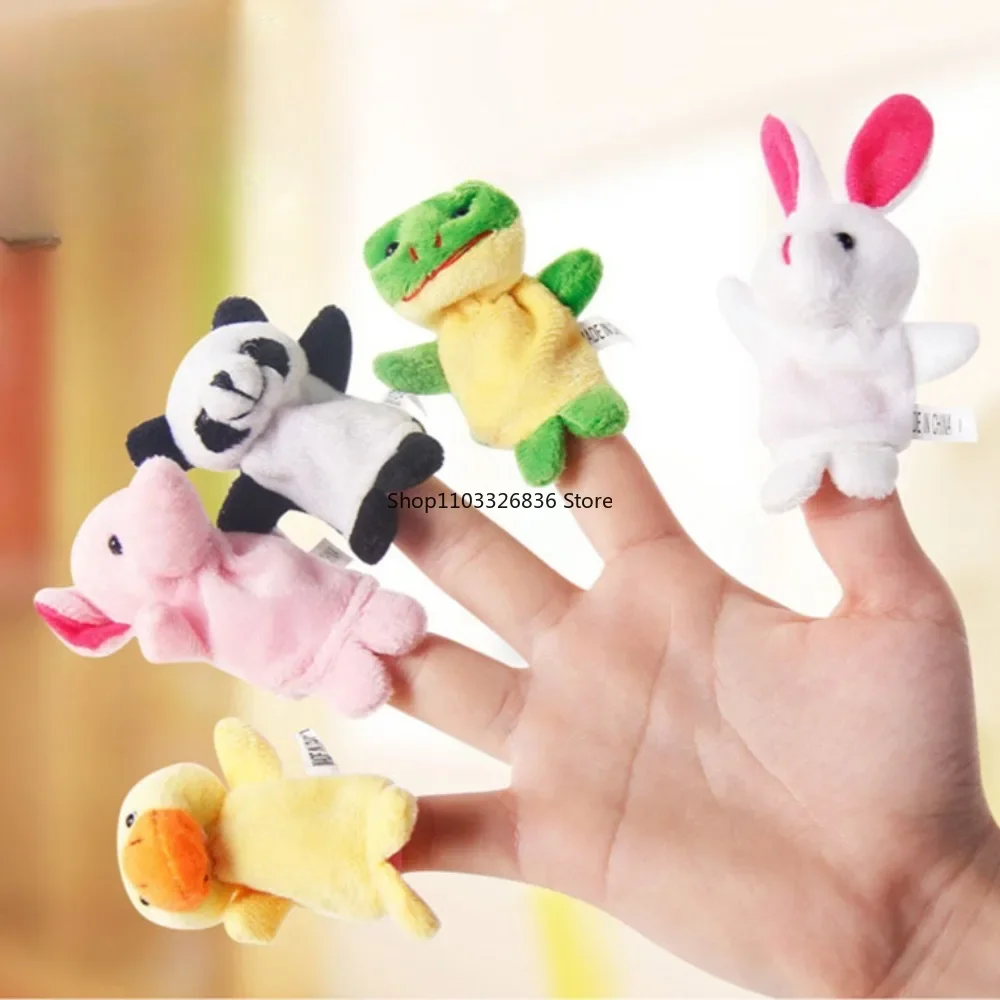 10/5Pcs Cartoon Hand Doll Finger Puppet Baby Children Story Early Education Soothing Doll Plush Toy Party Favors Gifts For Kids