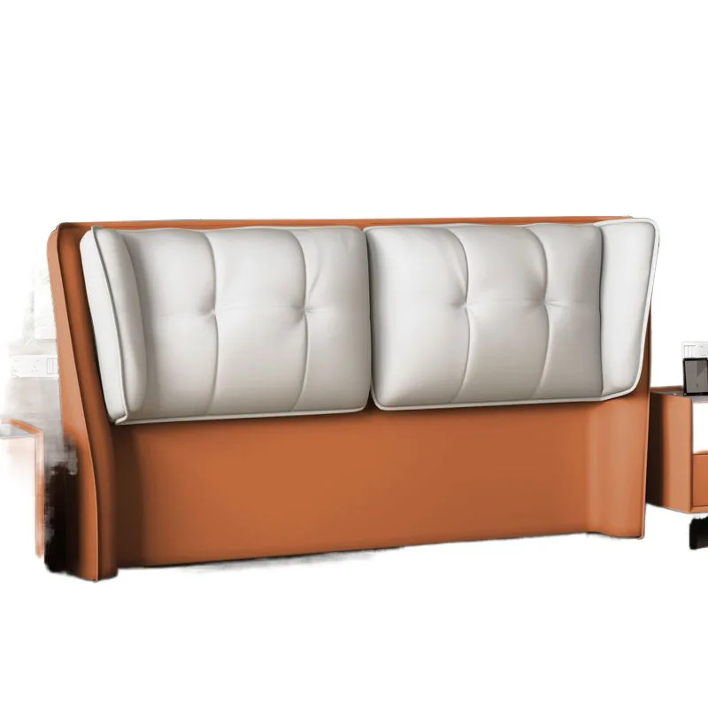

Solid wood, headboard, soft bag, bedside, backrest integrated, floor, simple, modern, leave-in