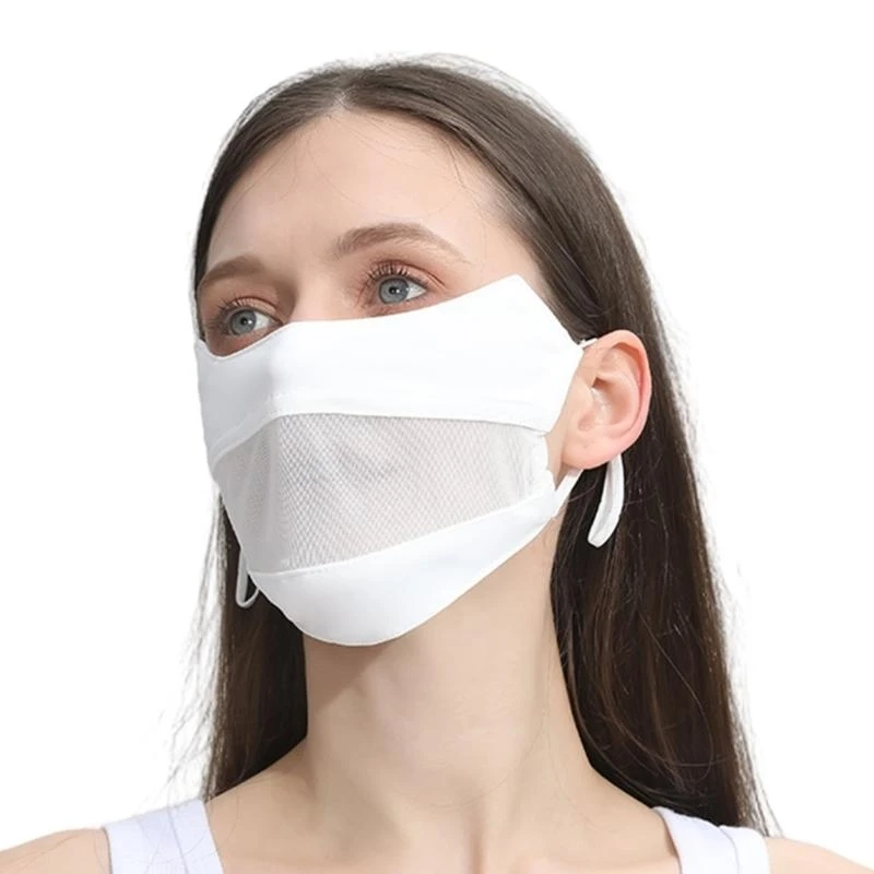 

Summer Sun Protections Ice Silk Mask Outdoor Run Cycling Sports Face Mask Breathable Women Half Face Cover