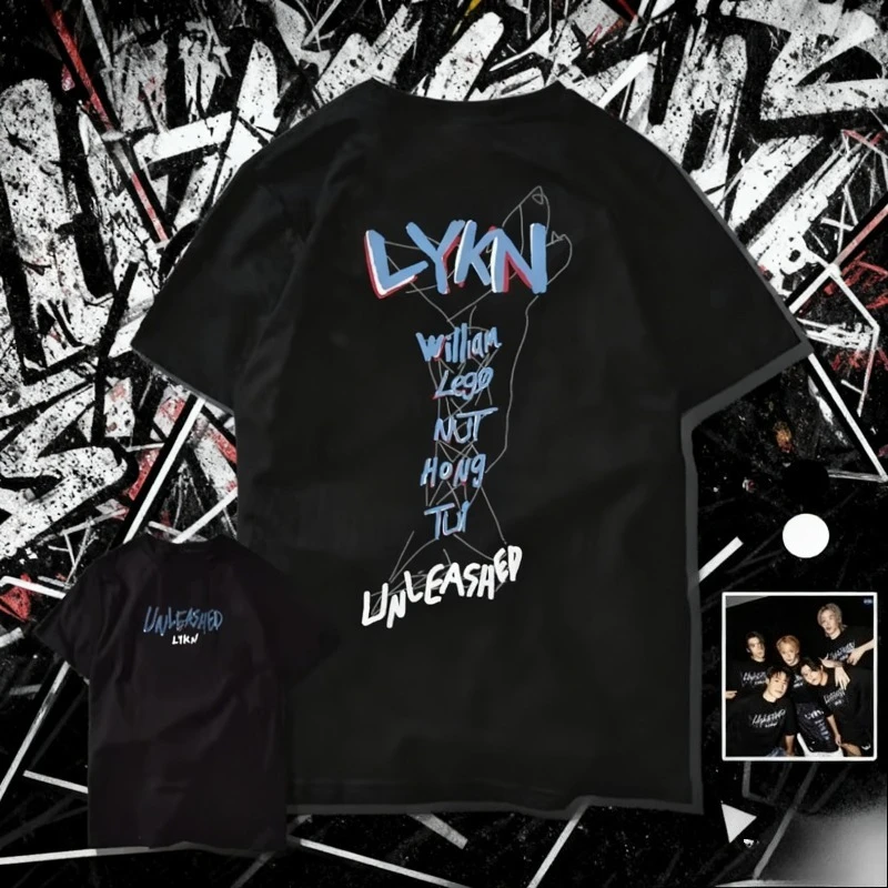 2025 الصيف Unleashed مطبوعة Boy Grup وليام ليغو الجوز هونغ توي التايلاندية Enthu بتمشيط الرجال الملابس 100% القطن الخالص تي شيرت مطبوع #1
