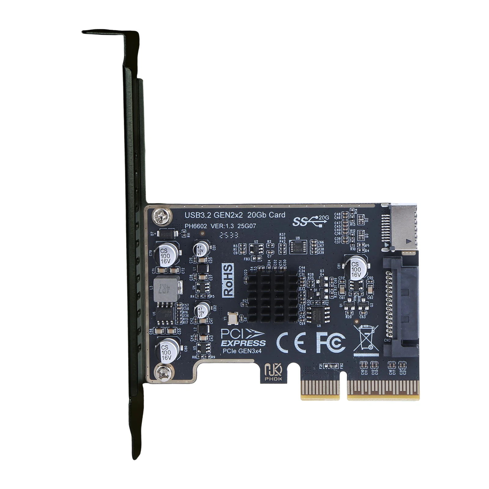 

Карта расширения PCIE на Type-E, PCI Express X4 на Type E, адаптер для передней панели с чипом ASM3242, USB 3.2 GEN2 20 Гбит/с, плата-райзер