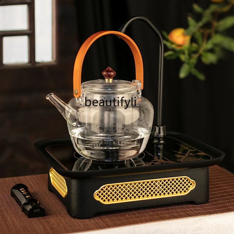 Self-Contained Pumping Electric Ceramic Stove Mute Household Smart Remote Control Iron Pot Tea Cooker