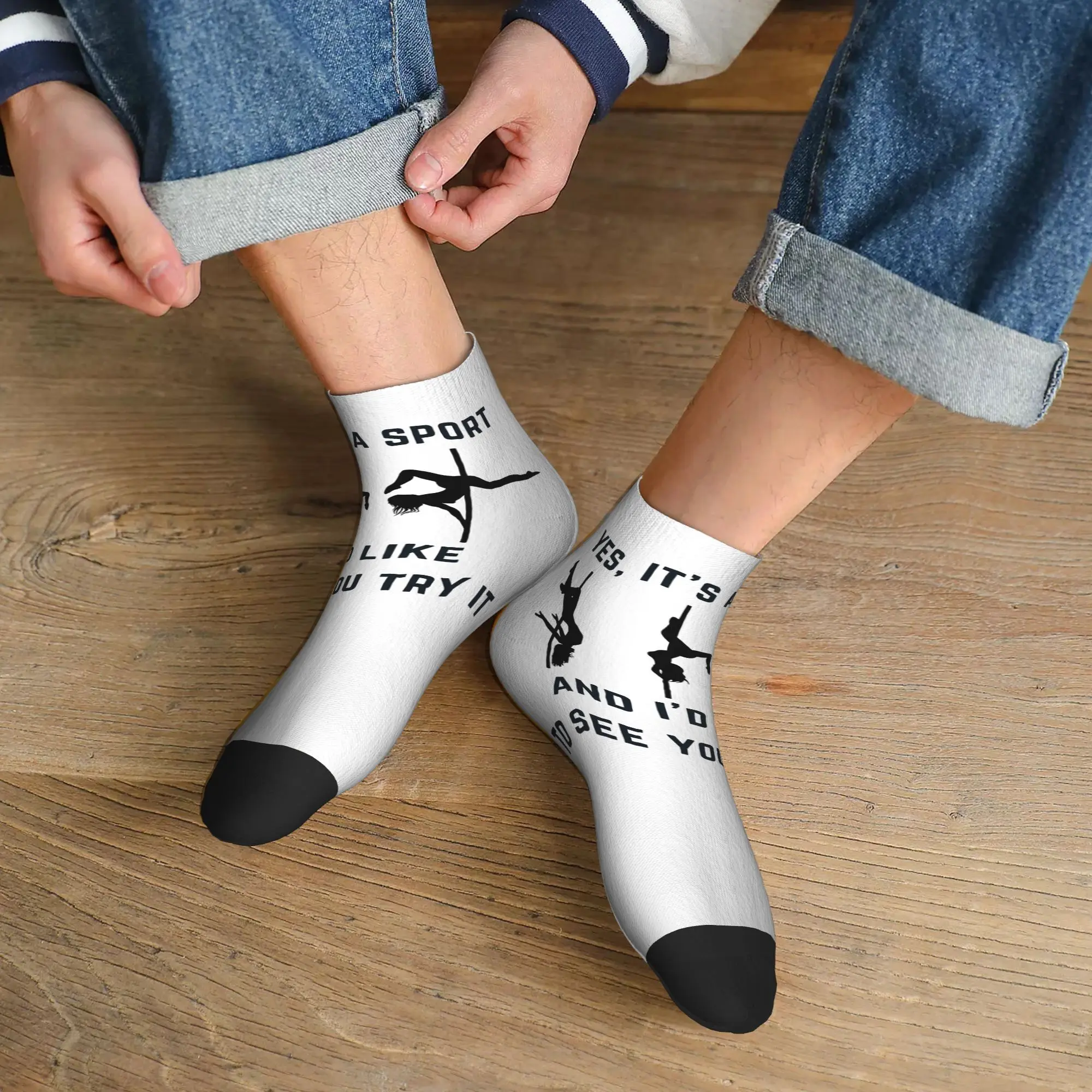 

Всесезонные носки Yes, It's a Sport - Pole Dance Design Носки Harajuku Супер мягкие носки для экипажа Модные чулки для мужчин и женщин Подарки
