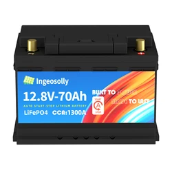 IN072-20 Car Battery 12V 70AH 896Wh CCA 1300A Maintenance-free High-performance Starting Battery 10.9*6.9*7.5 inches