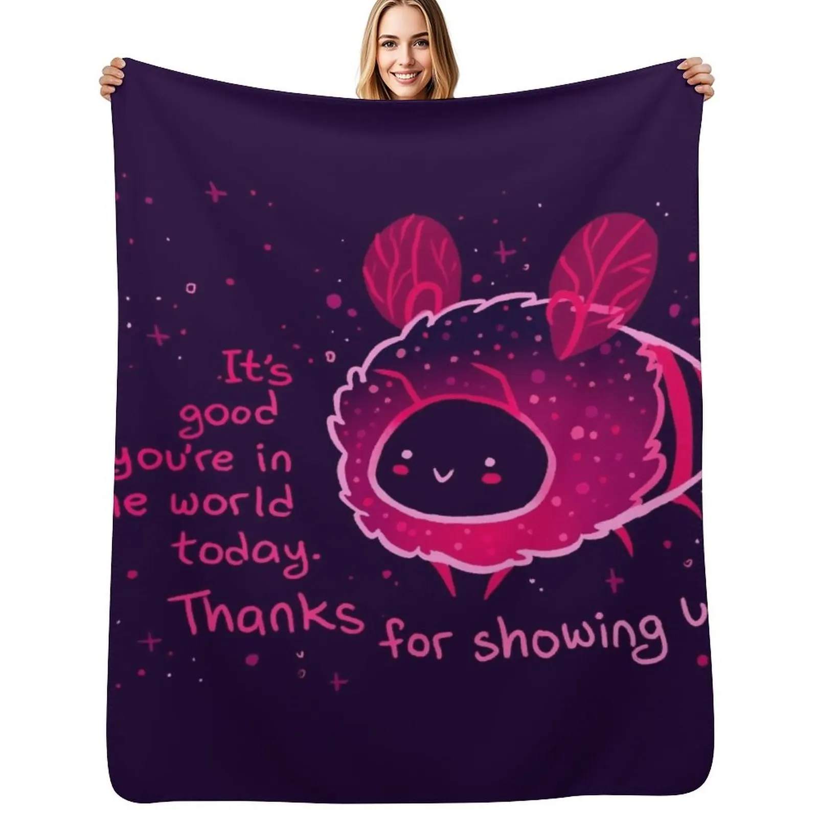 It's Good You're in the World Today Neon Bee Throw Blanket Weighted Moving Shaggy Cute Decorative Sofas Luxury Blankets