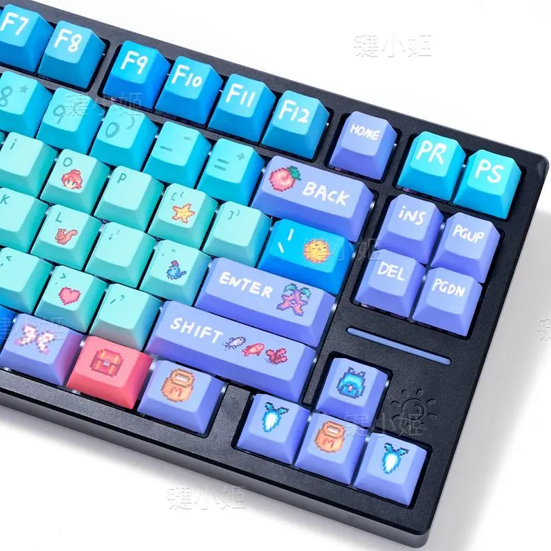 Custom 138 Keys Stardew Valley Theme Keycaps Game Anime PBT Cherry Profile Cute for Mechanical Keyboard Gift