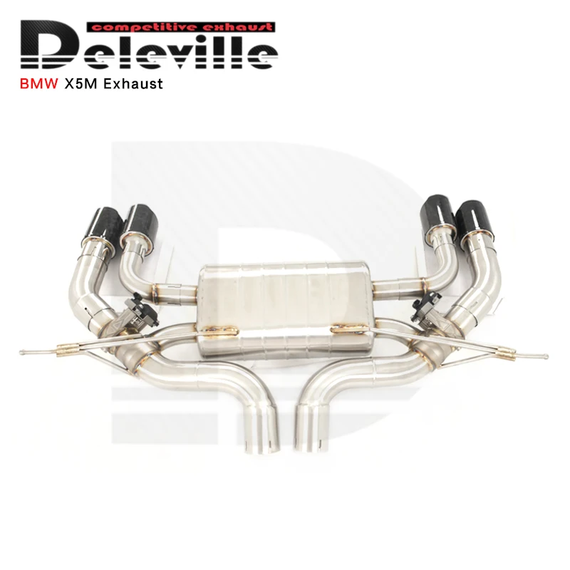 كاتم صوت Deleville Catback لسيارات BMW X5M 4.4T 2013-2018 304 أنابيب عادم من الفولاذ المقاوم للصدأ نظام عادم عالي الأداء