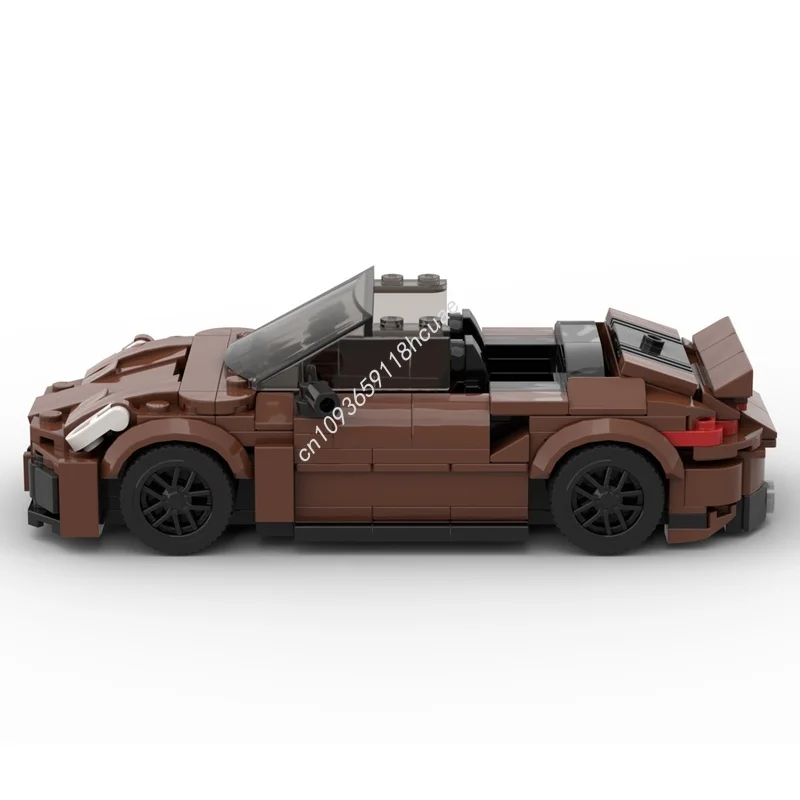 295 elementów MOC Porsche Turbo S Cabriolet Model Klocki Konstrukcyjne Zabawka Architektura Składanie Prezent Świąteczny Pomysł DIY Edukacja Dla Dzieci