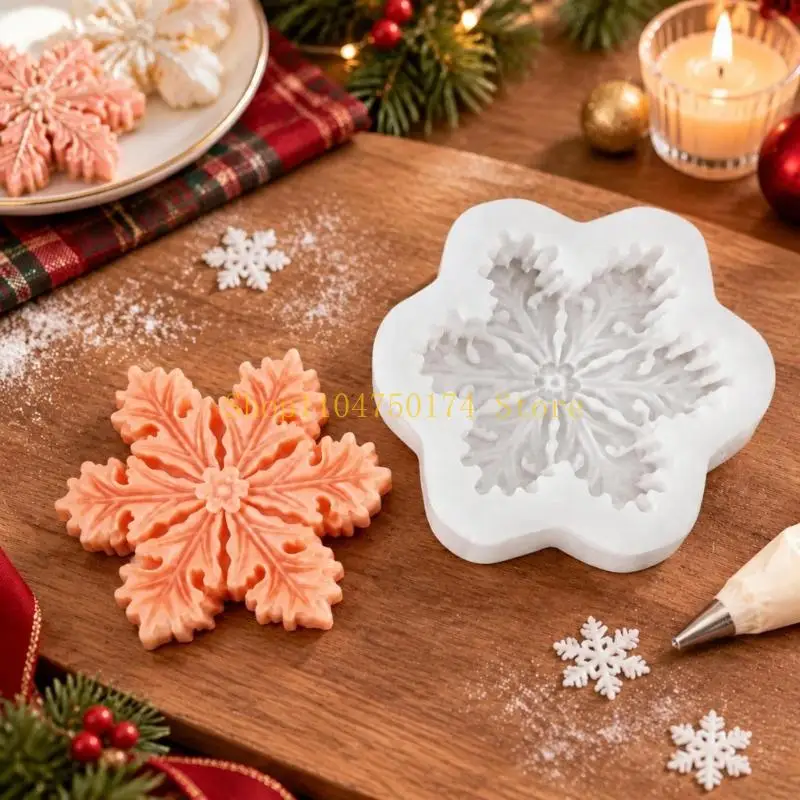 Detailed Snowflake Casting Mould for Chocolate Fondant Baking and Handmade Soap Top Sale