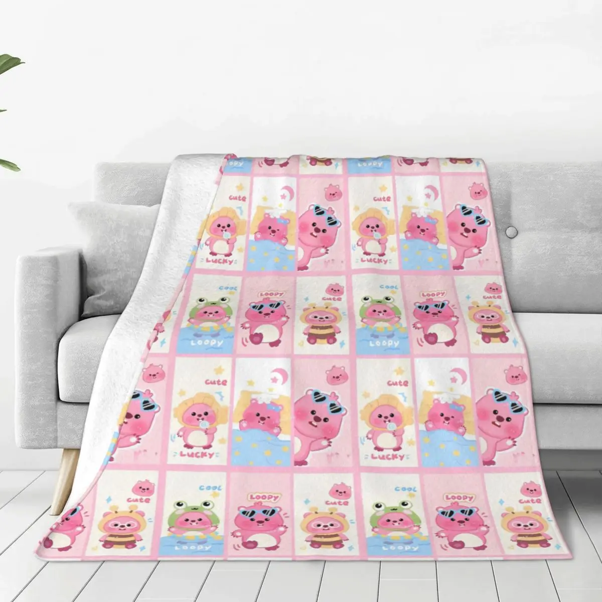 

Loopy Kawaii Blankets Quality Warm Bedding Throws Winter Kids Home Decor Novelty Bedspread