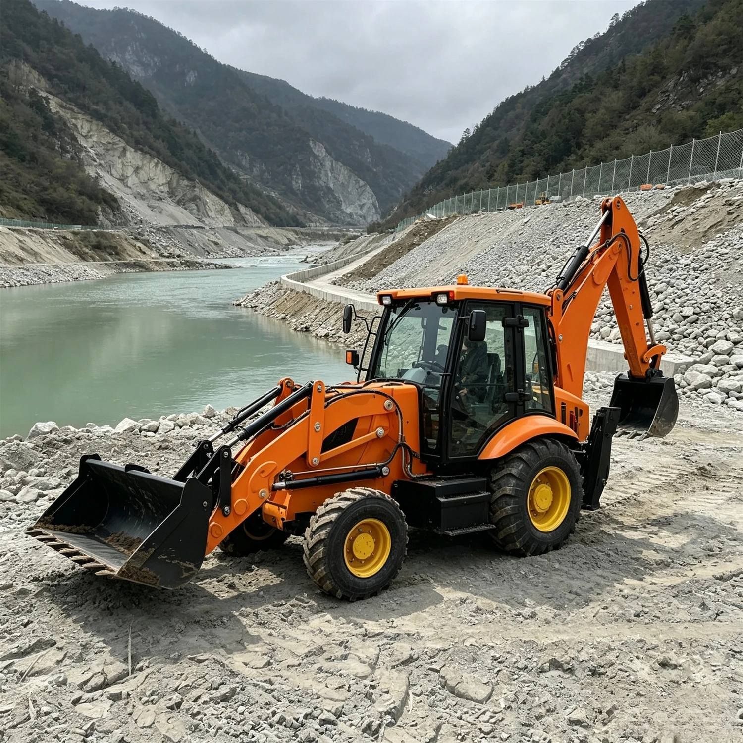 Factory Direct Dual Working Backhoe Loaders Wheel Backhoe Loader Multi-function Farm Construction Digging Loading Machine