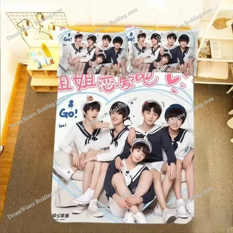 TNT Pillowcase+ Duvet Cover Single Knit Song Yaxuan Ding Chengxin Liu Yaowen Zhang Zhenyuan Ma Jiaqi Double Bedding Set963